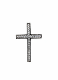 Load image into Gallery viewer, Elegant Single Stone Row Cross Pendant Sterling Silver with Cubic Zirconia Stones
