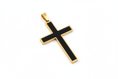 Load image into Gallery viewer, Black Inlay Gold Latin Cross
