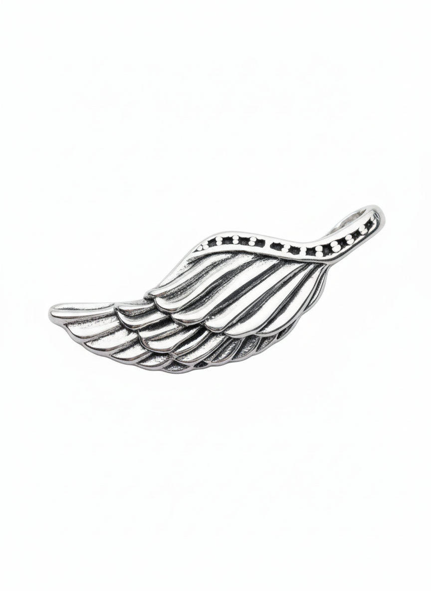 Angel Wing Large Pendant Sterling Silver