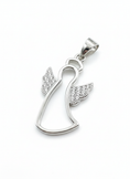Load image into Gallery viewer, Angel with Cubic Zirconia Wings Sterling Silver Pendant
