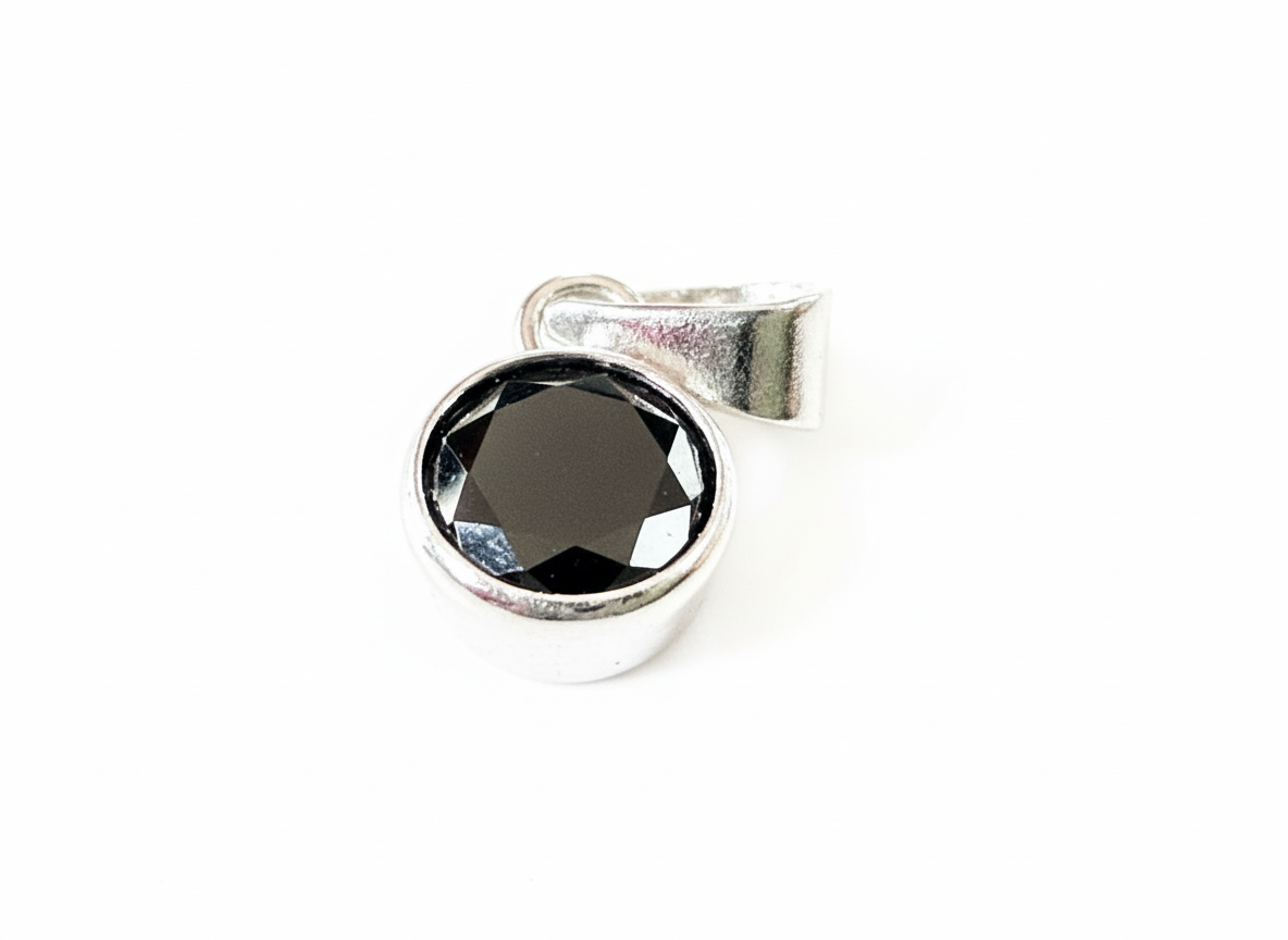 Black Cubic Pendant Sterling Silver