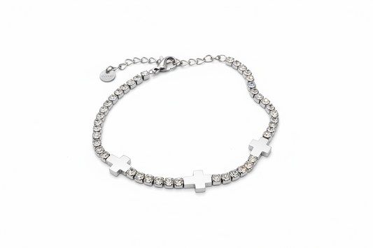 Cross Tennis Bracelet