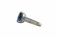 Load image into Gallery viewer, 925 Sterling Silver ring with Sapphire lab grown stone
