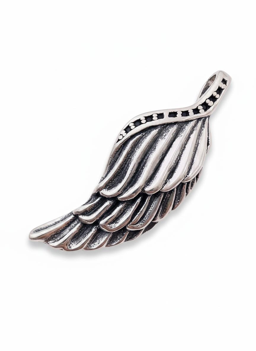 Angel Wing Large Pendant Sterling Silver