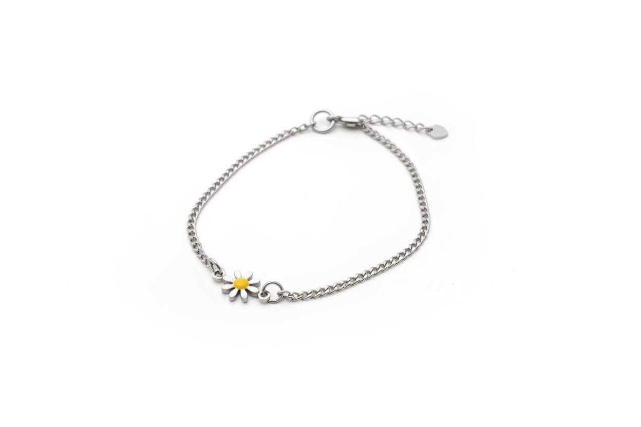 Daisy White and Yellow Bracelet