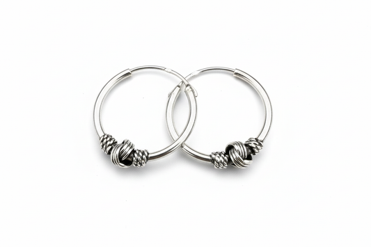Hoop Knot Sterling Silver Earrings