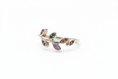 Load image into Gallery viewer, 925 Sterling Silver leaf ring with colored Cubic Zirconia stones
