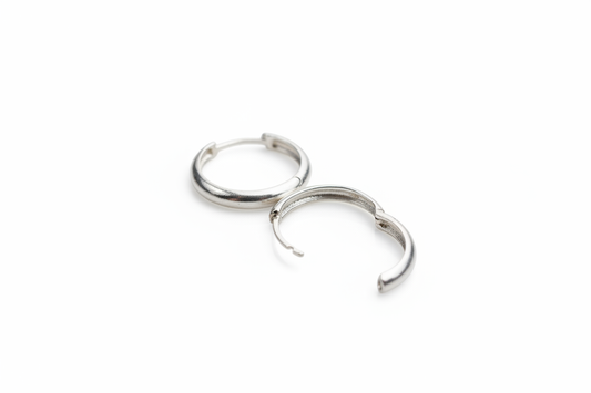 Pair of silver hoop earrings 