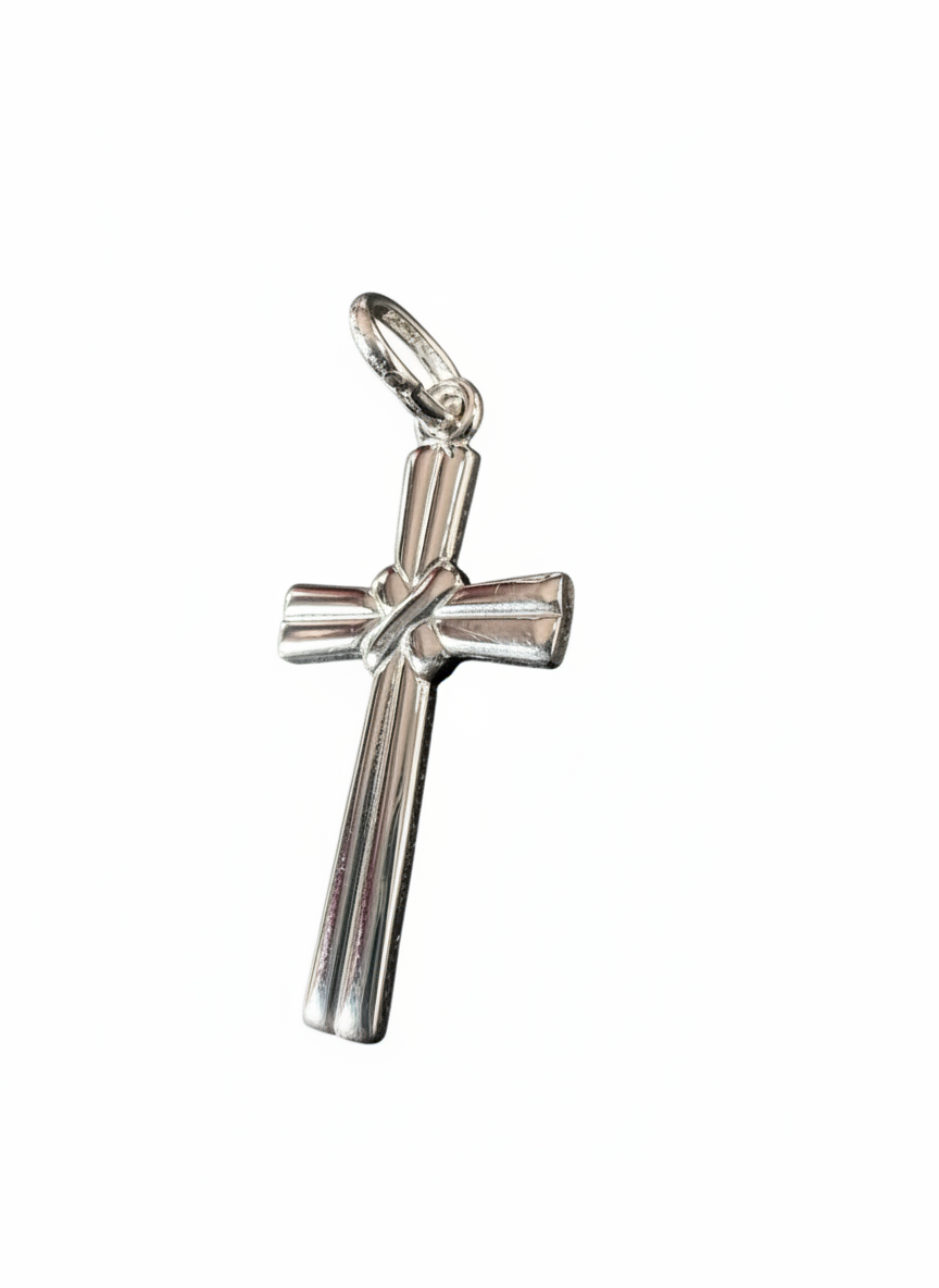X Line Cross Sterling Silver Pendant