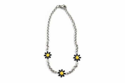 Black and Yellow Daisy Bracelet