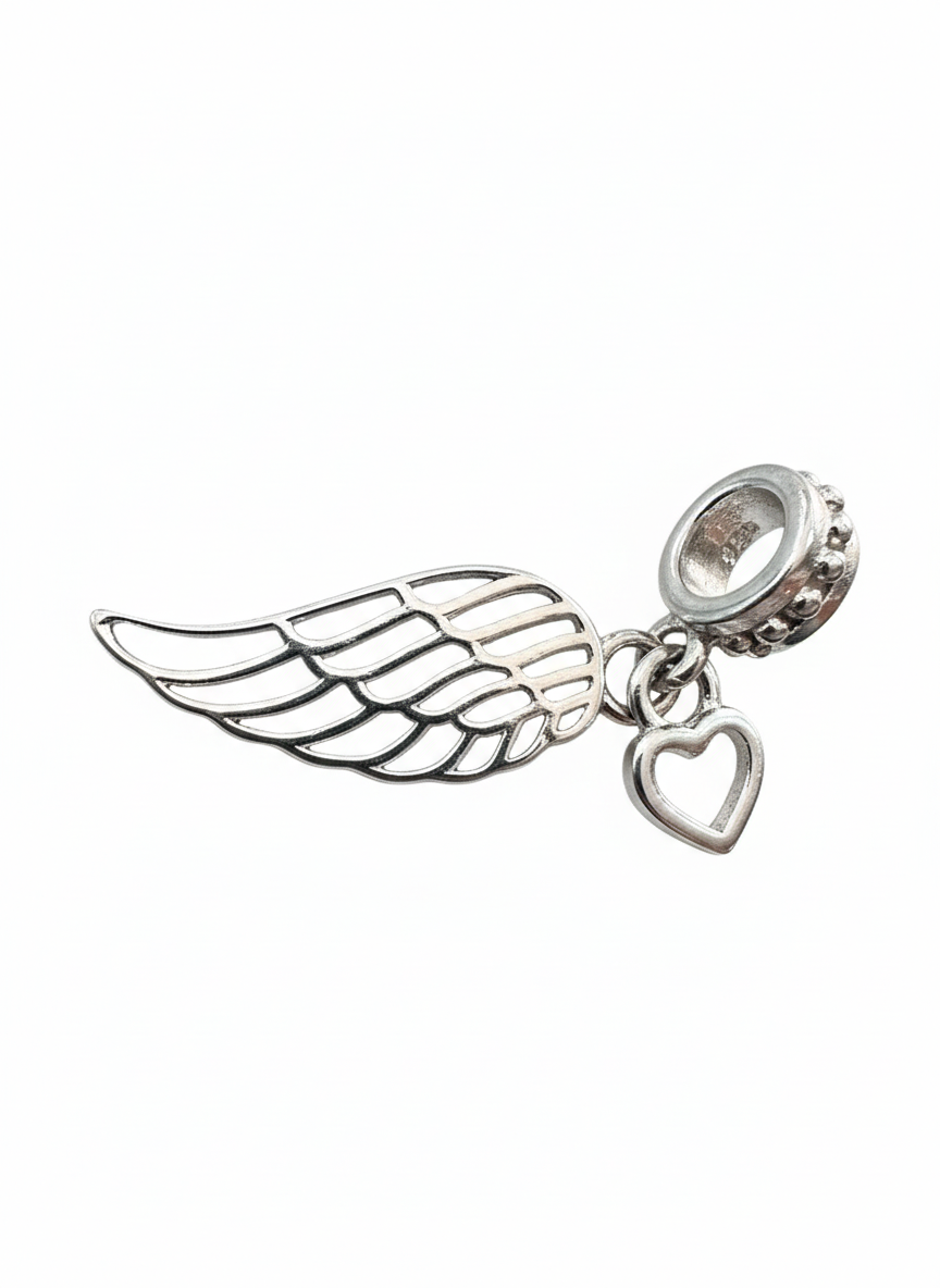 Wing Heart Pendant Sterling Silver