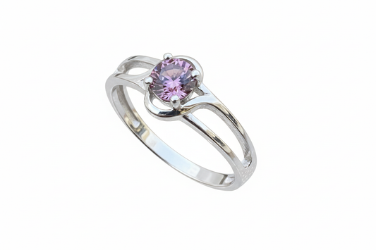 925 Sterling Silver Morganite lab crown stone