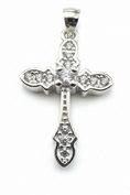 Load image into Gallery viewer, Cross Pendant Sterling Silver with Cubic Zirconia Stones
