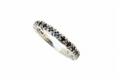 Load image into Gallery viewer, 925 Sterling Silver ring with black Cubic Zirconia stone
