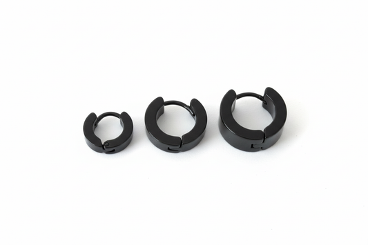 Black Huggie Earrings