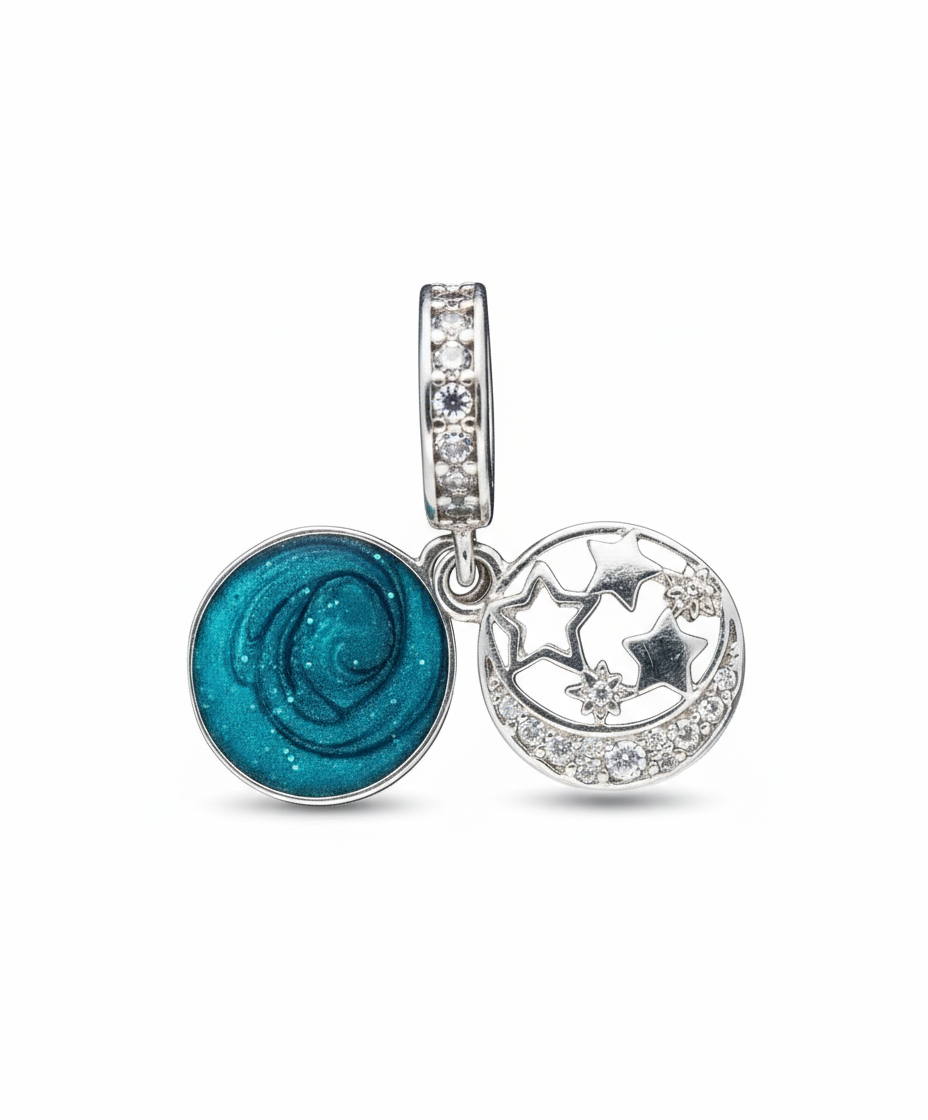Pandora Compatible Galaxy Pendant Sterling Silver
