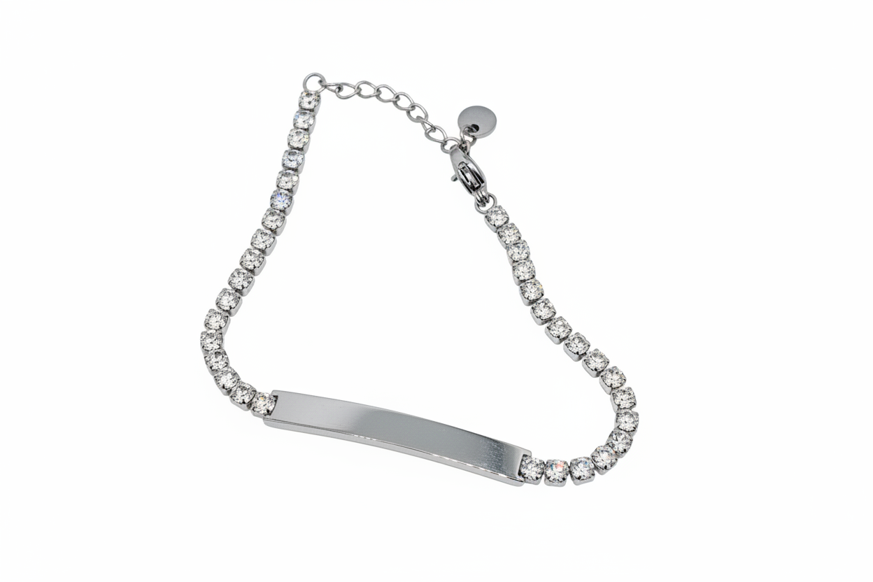 ID Tag Tennis Bracelet