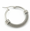 Load image into Gallery viewer, Elegant Mesh Hoop Earrings on velvet
