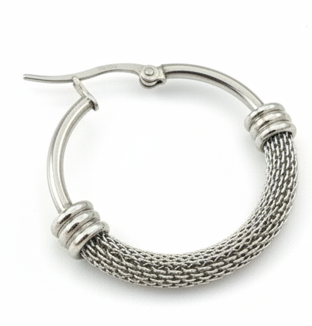 Elegant Mesh Hoop Earrings on velvet