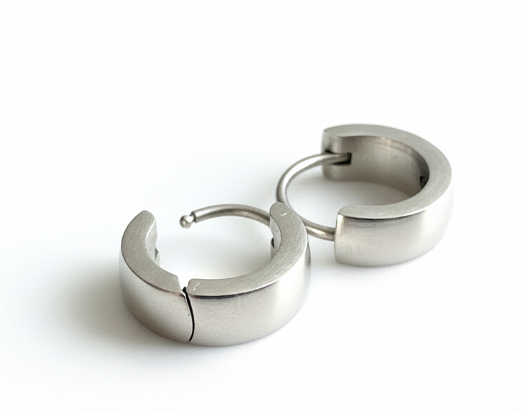 Curved Huggie Earrings on marble