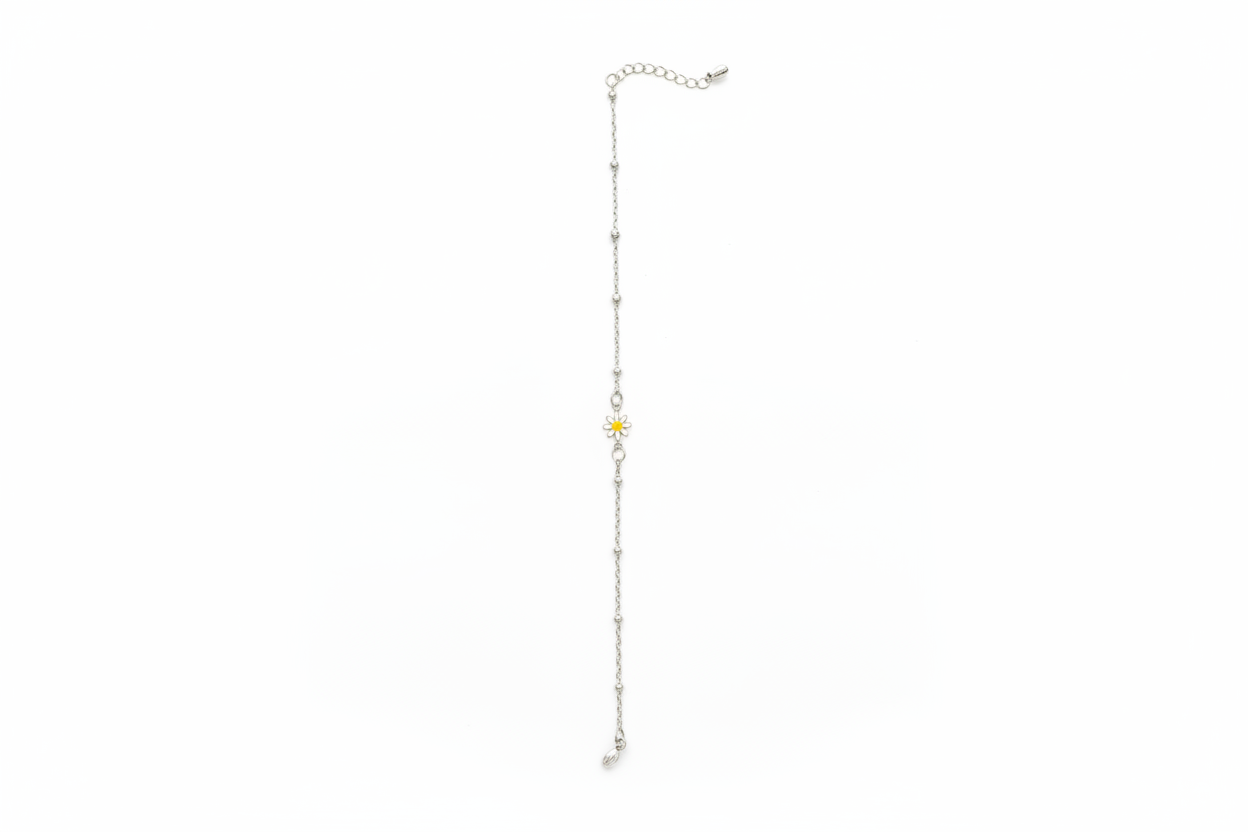 White and Yellow Daisy Bracelet