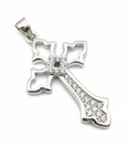 Load image into Gallery viewer, Hollow Point Cross Sterling Silver with Cubic Zirconia Stones
