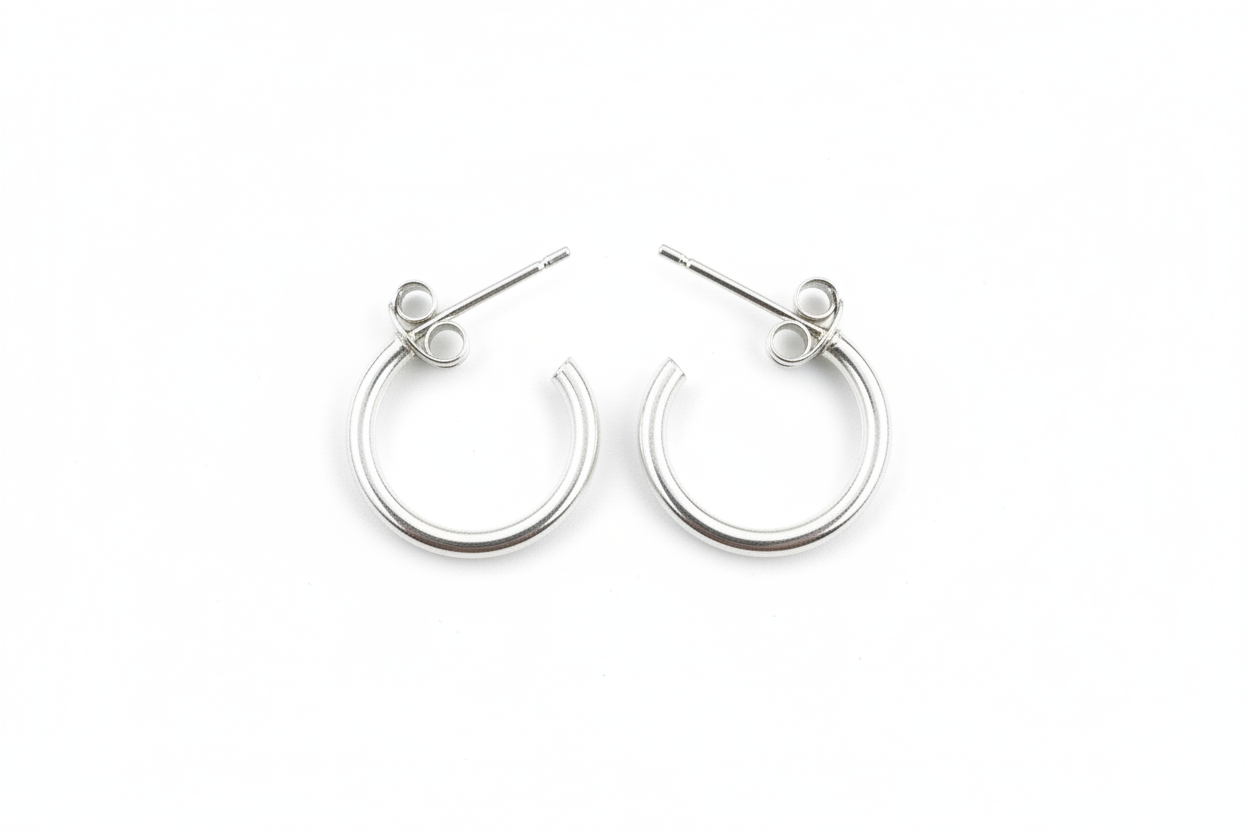 Silver hoop earrings 