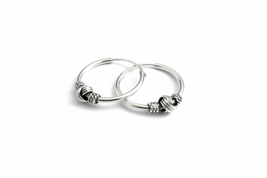 Hoop Knot Sterling Silver Earrings