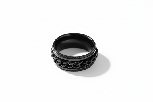 Black Spinner Stainless Steel Ring
