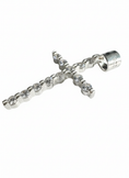 Load image into Gallery viewer, Slim Cubic Zirconia Cross Sterling Silver Pendant
