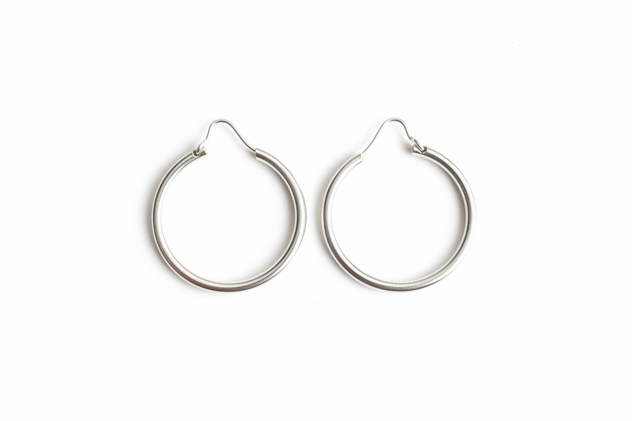Hoop 925 Sterling Silver Earrings 24mm