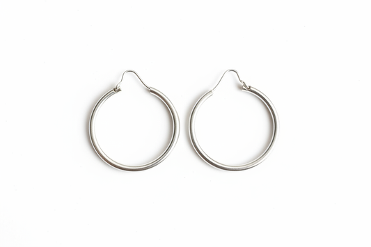 Hoop 925 Sterling Silver Earrings 24mm