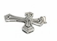 Load image into Gallery viewer, Double Link X Cross Pendant Sterling Silver with Cubic Zirconia Stones
