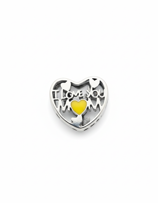Pandora Compatible I Love you Mom Pendant Sterling Silver