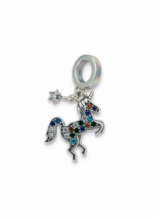 Pandora Compatible Unicorn Pendant Sterling Silver