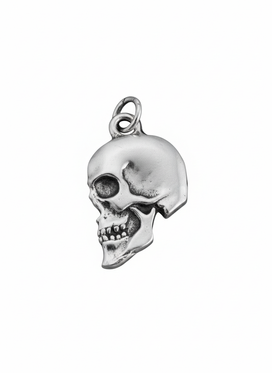 Flat Skull Pendant Sterling Silver