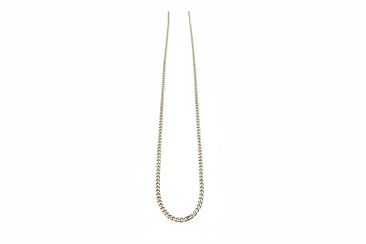Curb Diamond Link Silver Necklace