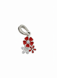 Load image into Gallery viewer, Red Flowers Pendant Sterling Silver
