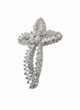 Load image into Gallery viewer, Hollow Shiny Cross Pendant Sterling Silver with Cubic Zirconia Stones
