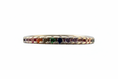 Load image into Gallery viewer, 925 Sterling Silver thin ring with rainbow Cubic Zirconia stones
