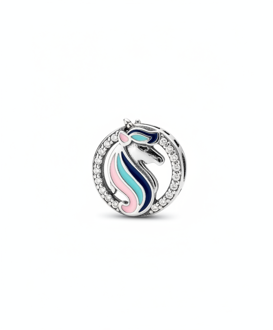 Pandora Compatible Unicorn Pendant Sterling Silver