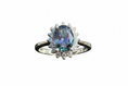 Load image into Gallery viewer, 925 Sterling Silver 7 shades of black Cubic Zirconia ring
