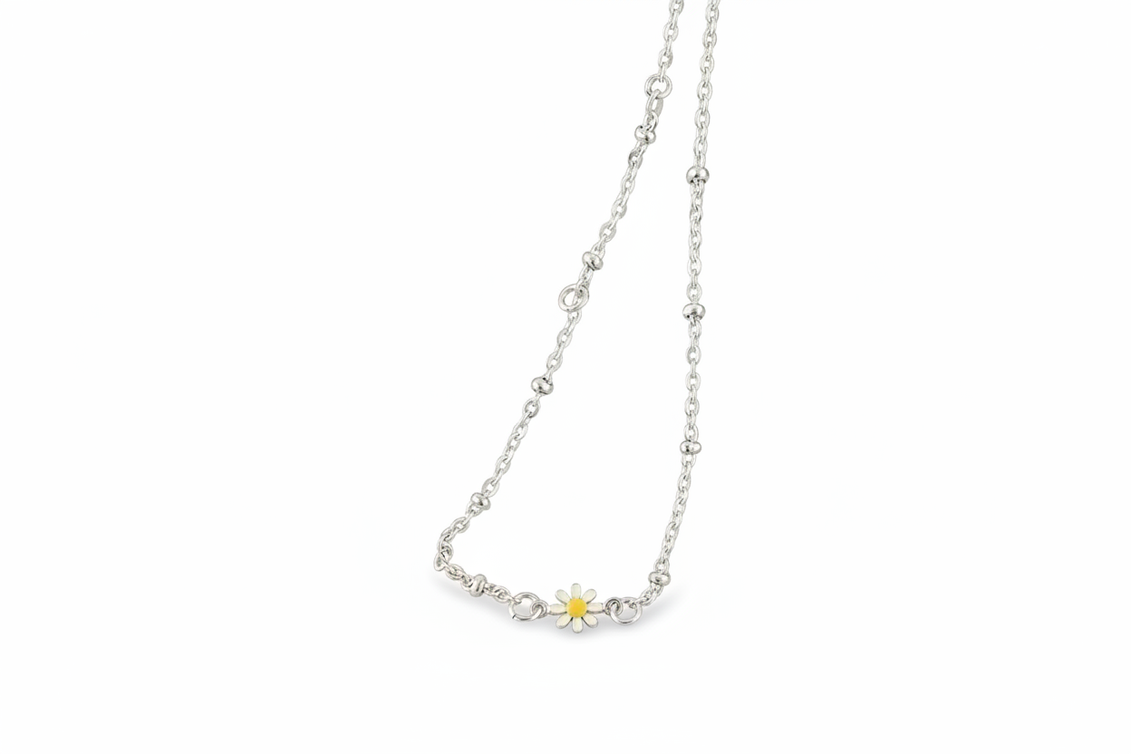 White and Yellow Daisy Bracelet
