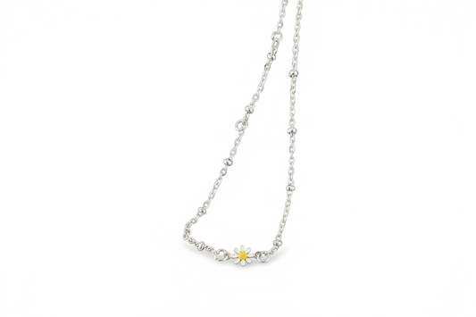 White and Yellow Daisy Bracelet