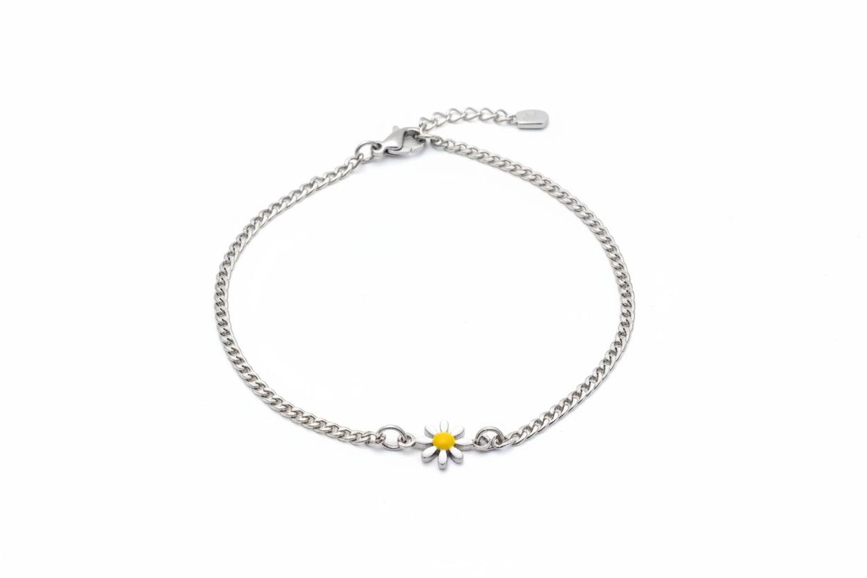 Daisy White and Yellow Bracelet