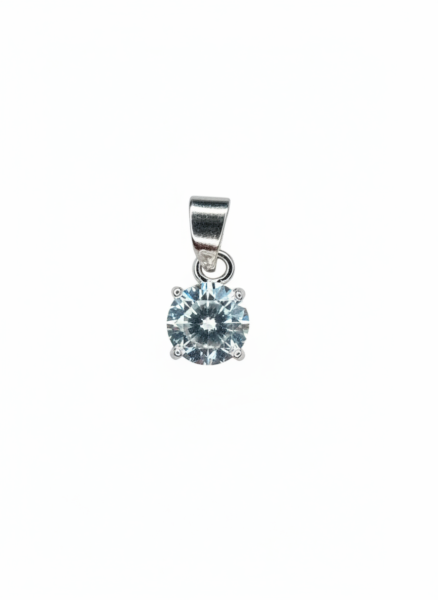Cubic Zirconia Sterling Silver Pendant
