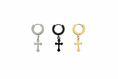 Load image into Gallery viewer, Cross Huggie Drop Earrings
