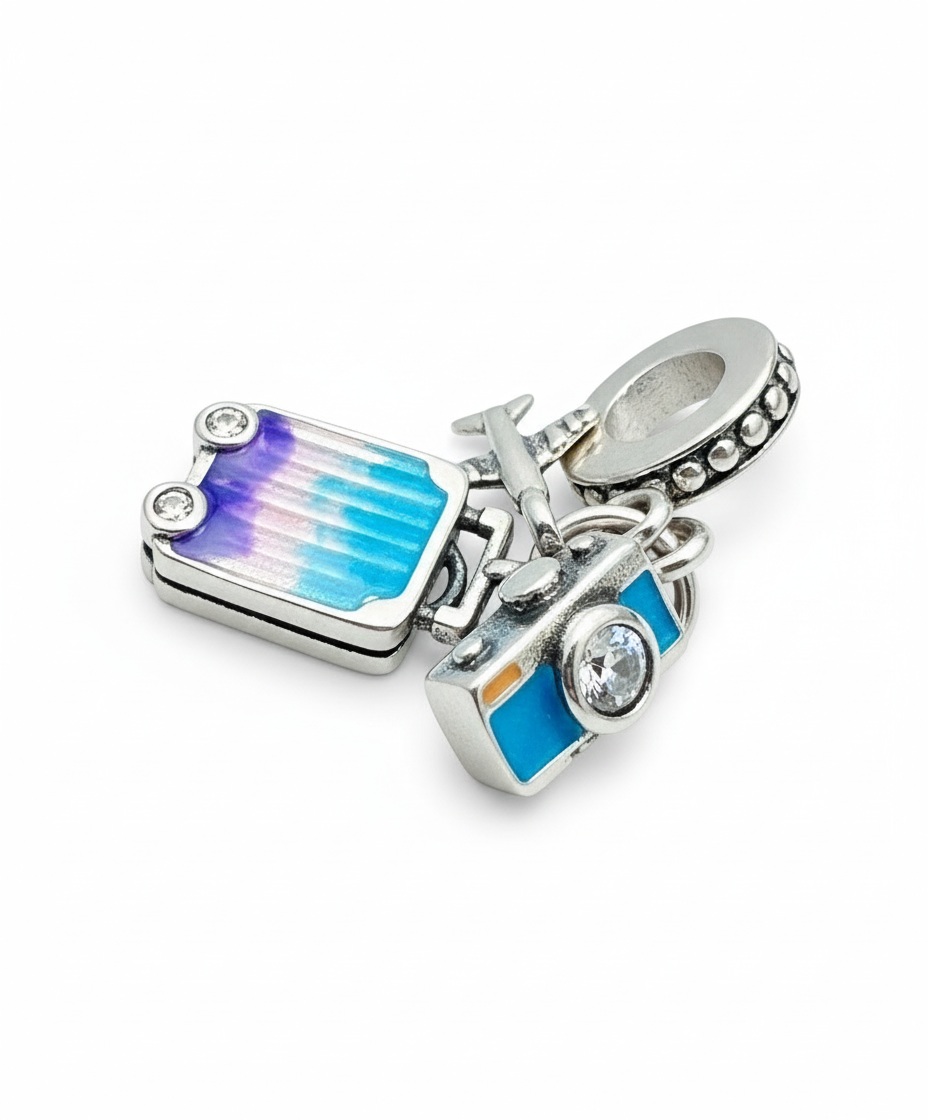 Pandora Compatible Traveler Pendant Sterling Silver
