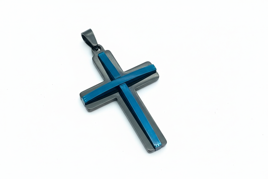 Black and Blue Inlay Cross