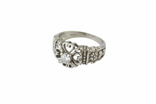 Flower heart shape with Cubic Zirconia Stone Stainless Steel Ring